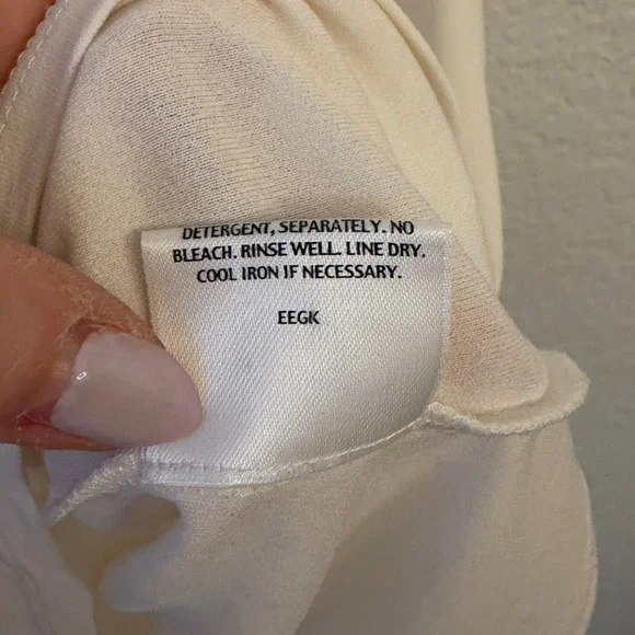 Eileen Fisher 100% Silk Jersey Shell Tank Top L Cream Ivory Capsule Minimalist - Picture 6 of 8